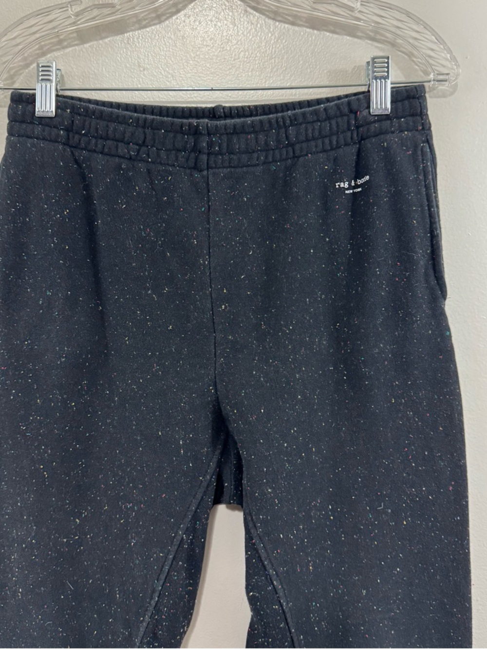Rag & Bone Women’s City Sweatpants Black Multicolored Dots Cotton Size Medium - Picture 4 of 12